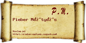 Pieber Mátyás névjegykártya